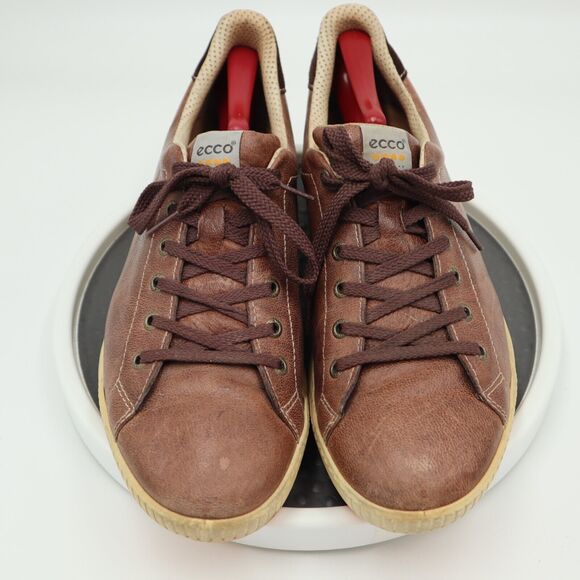 Ecco Street Spikeless Golf Shoes Mens Size 45 US 11-11.5 Brown Beige Leather - Picture 3 of 16